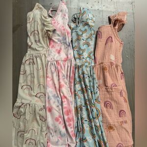 Pre Owned Lot 4 Dot Dot Smile Dresses Rainbow Tye Dye Twirl Size 8 10